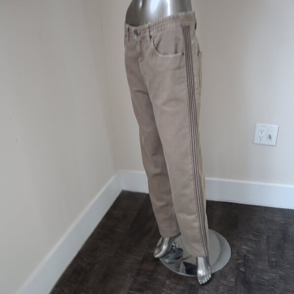 Brunello Cucinelli Jeans Monili Track Khaki Denim Wide Leg Relaxed 31x27 Size 4 - Picture 2 of 11